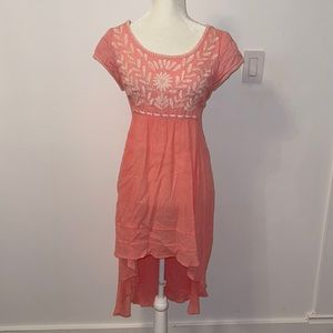 Free People embroidered dress in pink size Small